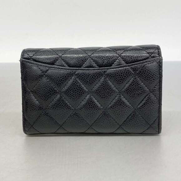 Classic card holder - Grained calfskin & gold-tone metal  CHANEL Black Caviar Leather Wallet
